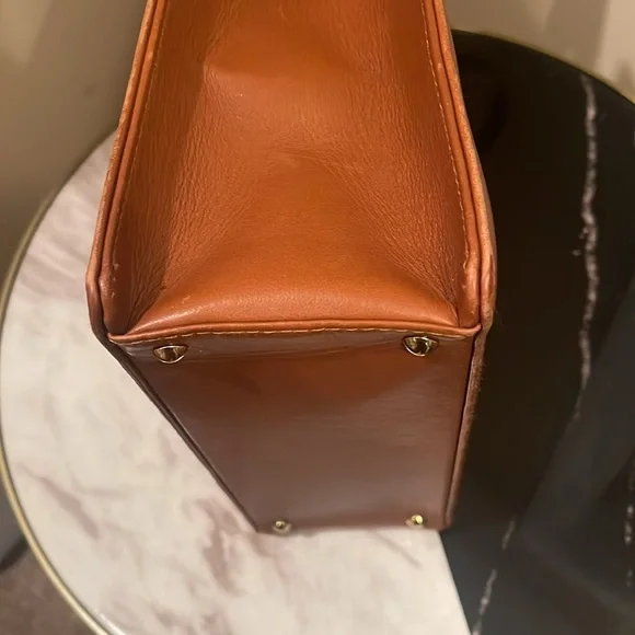 Chanel Logo Embroidered Top Handle Brown Bag - Picture 6 of 11